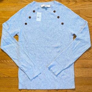NWT LOFT Rose Gold Button Trim Sweater